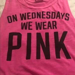 Victoria's Secret Pink gym tank w Mean Girls quote